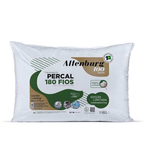 Travesseiro Percal 180 Fios Altenburg Branco