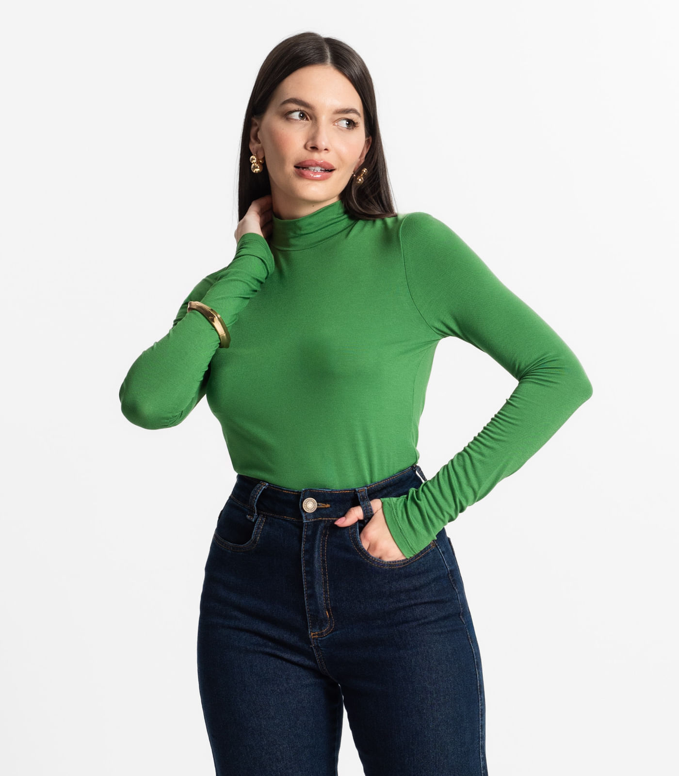 Blusa Manga Longa Básica Select Verde