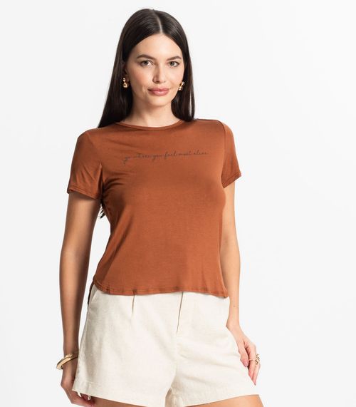 Blusa Feminina Manga Curta Select Laranja