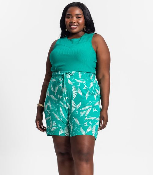 Shorts Feminino Plus Size Secret Glam Verde