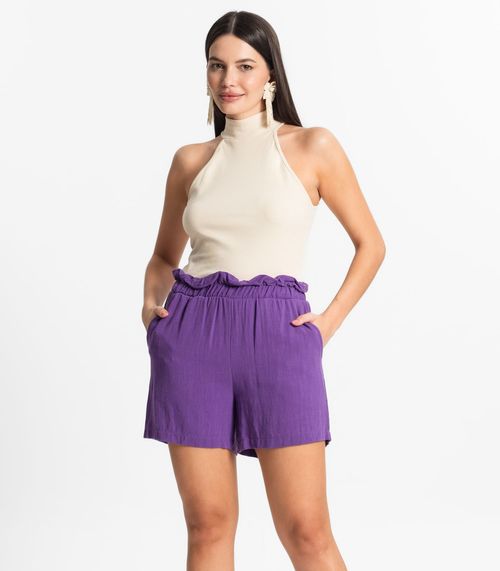 Shorts Feminino Linho Endless Roxo