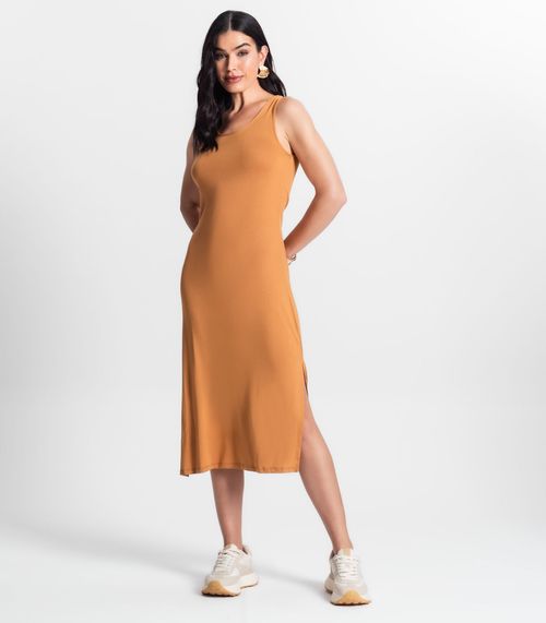 Vestido Midi Feminino Select Marrom