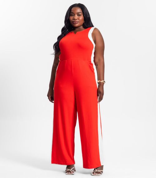 Macacão Feminino Plus Size Secret Glam Laranja