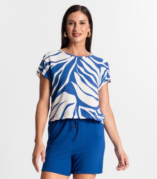 Blusa Feminina Manga Curta Rovitex Azul