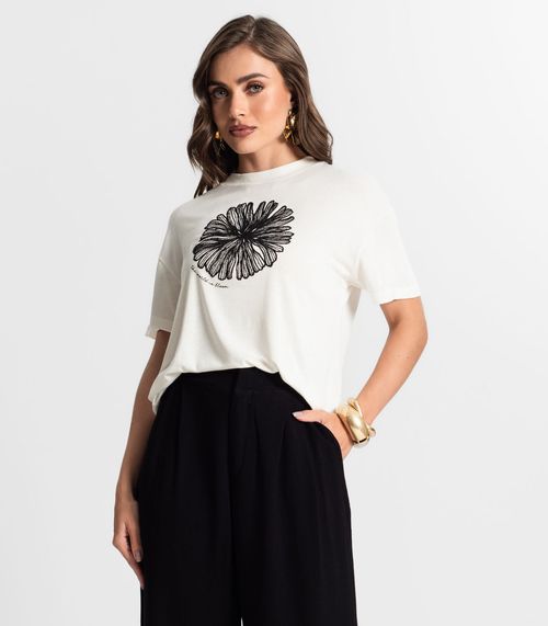 Blusa Feminina Manga Curta Endless Bege