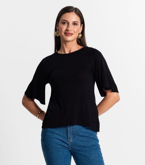 Blusa Feminina Manga Curta Rovitex Preto