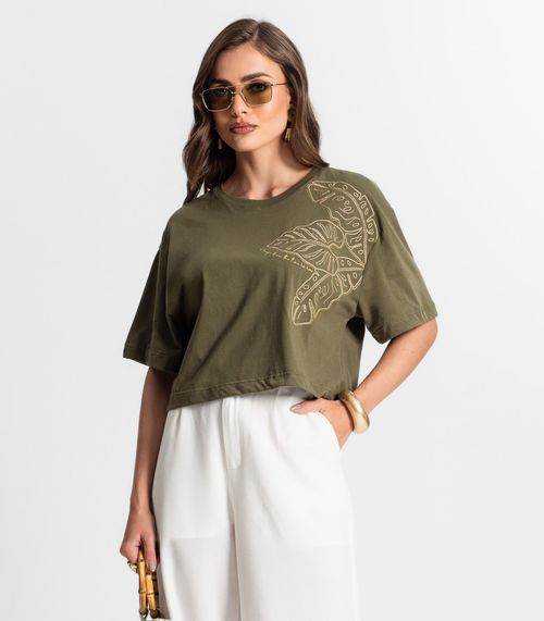 Blusa Feminina Com Bordado Endless Verde