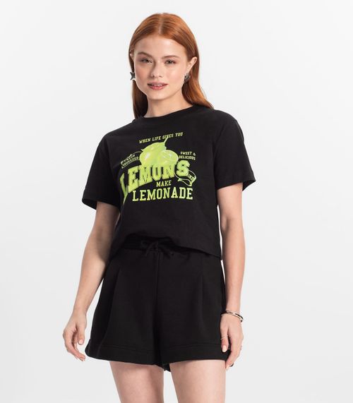 Camiseta Juvenil Feminina Minty Preto