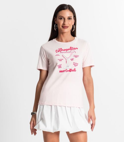 Camiseta Feminina Em Meia Malha Rovitex Rosa