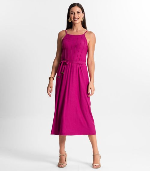 Vestido Midi Com Cinto Rovitex Roxo