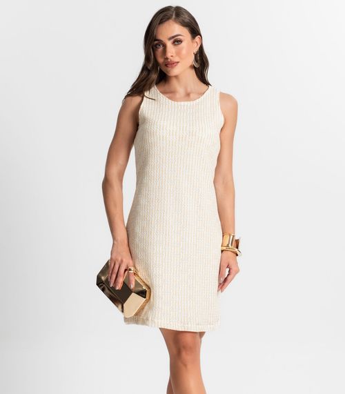 Vestido Em Tricot Duo Endless Bege