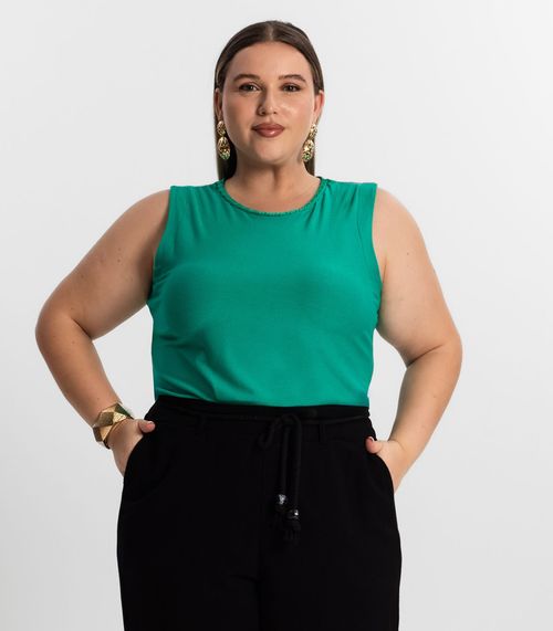 Regata Feminina Plus Size Secret Glam Verde