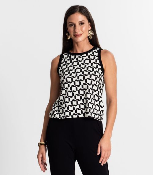 Regata Feminina Estampada Rovitex Preto