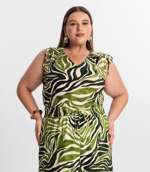 Regata Feminina Plus Size Secret Glam Verde