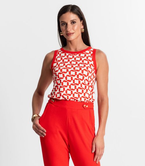 Regata Feminina Estampada Rovitex Laranja