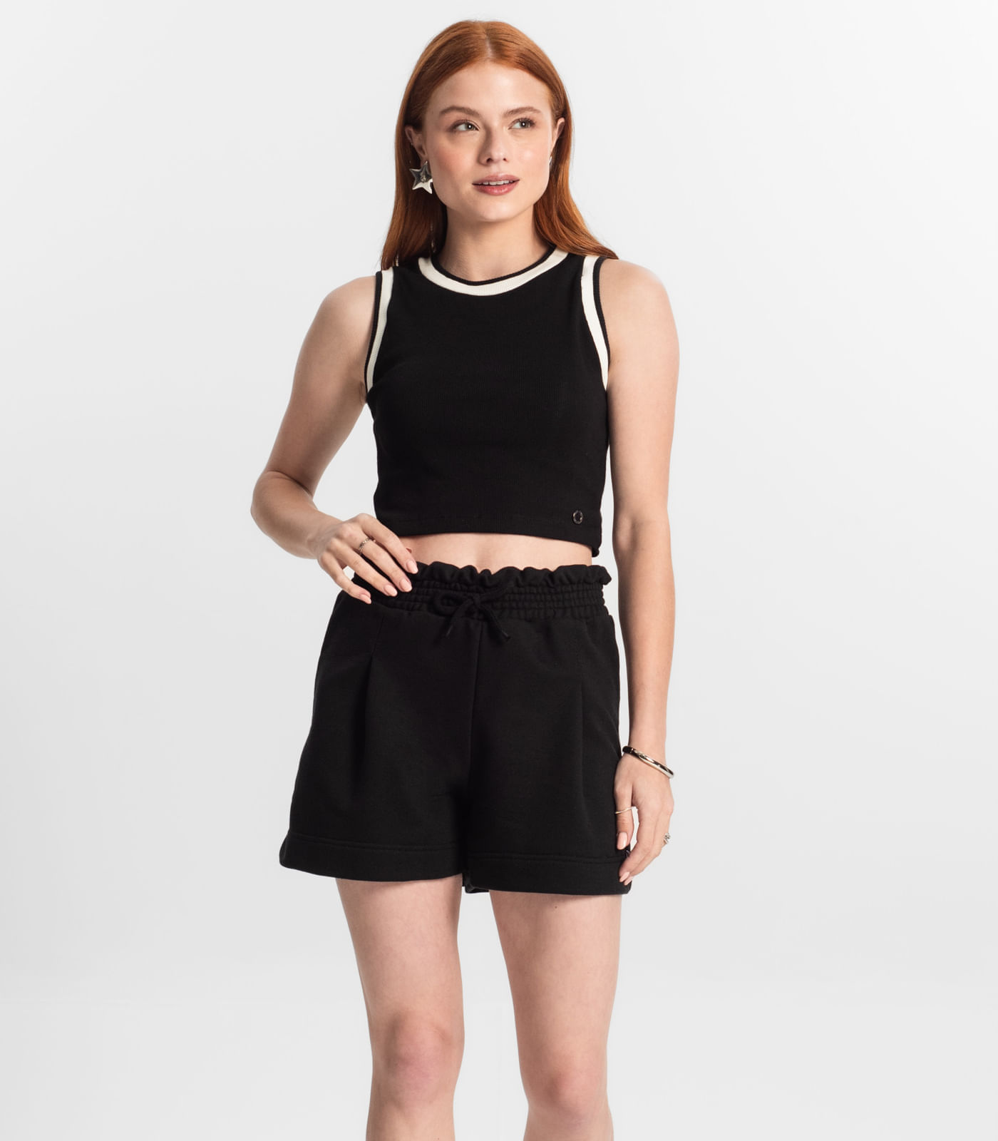 Shorts Clochard Juvenil Feminino Minty Preto