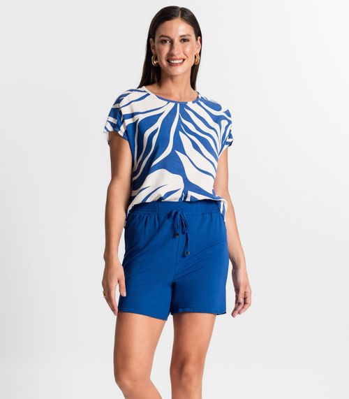 Shorts Feminino Em Molecotton Rovitex Azul