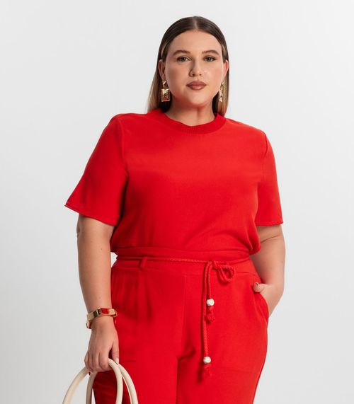 Blusa Feminina Plus Size Secret Glam Laranja