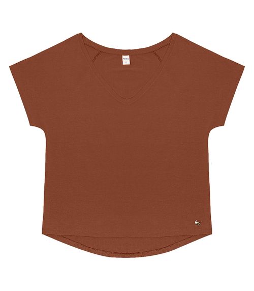 Blusa Feminina Viscotorcion Rovitex Marrom