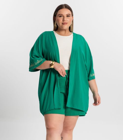 Kimono Plus Size Secret Glam Verde