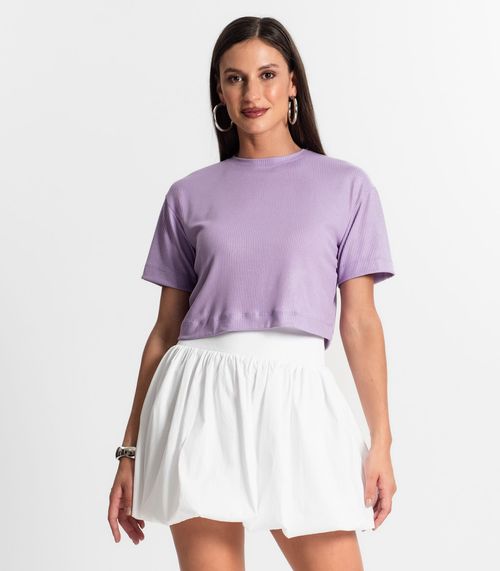 Blusa Feminina Em Ribana Canelada Rovitex Roxo