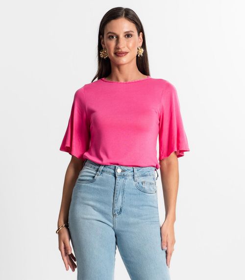 Blusa Feminina Manga Curta Rovitex Rosa