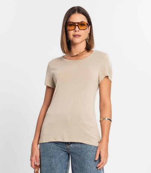 Blusa Feminina Básica Visco Tricot Rovitex Bege