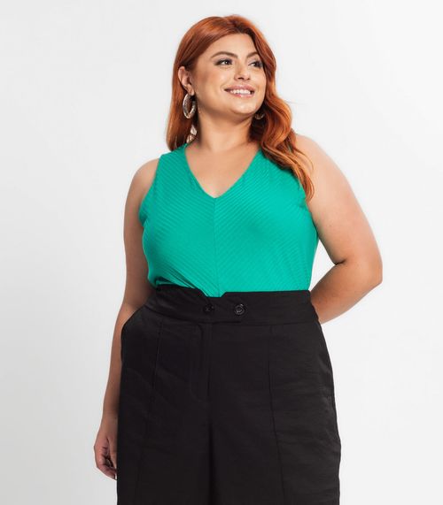 Regata Feminina Plus Size Secret Glam Verde