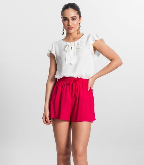 Shorts Feminino De Viscose Select Rosa