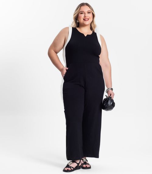 Macacão Feminino Plus Size Secret Glam Preto