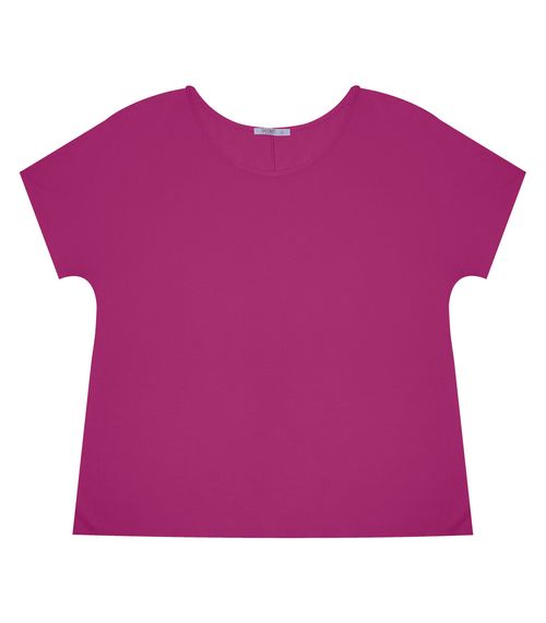 Blusa Manga Curta Feminina Plus Size Secret Glam Roxo