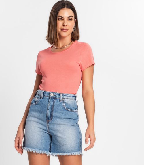 Blusa Feminina Básica Visco Tricot Rovitex Laranja