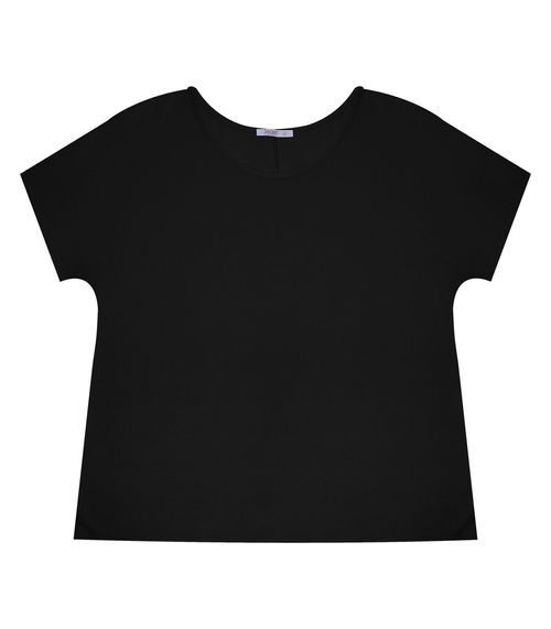 Blusa Manga Curta Feminina Plus Size Secret Glam Preto