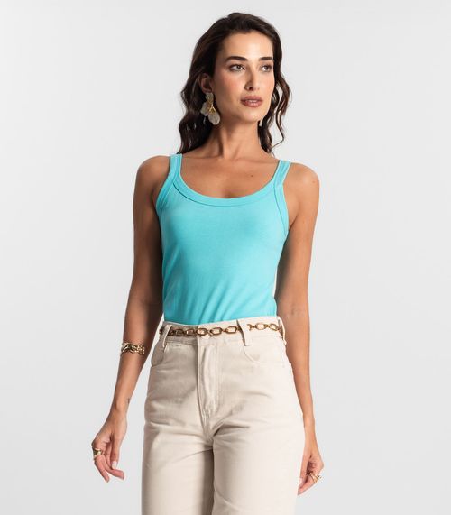 Regata Feminina Cotton 30 Básica KO Azul