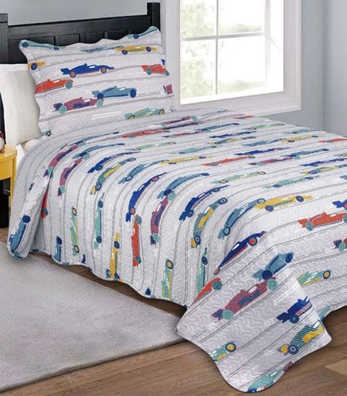 Jogo De Colcha Evolution Patchwork Solteiro Camesa Branco