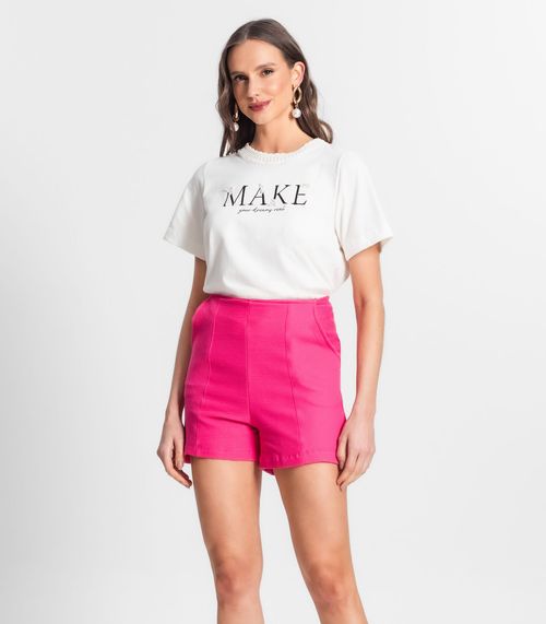 Shorts Feminino Em Moletinho Endless Rosa