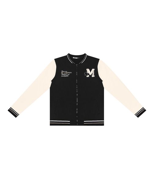 Jaqueta Juvenil Masculina Em Moletom Minty Preto