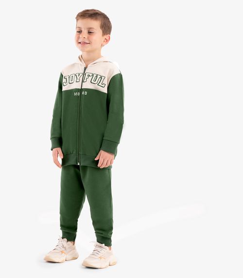Conjunto Jaqueta Com Capuz E Calça Rovi Kids Verde