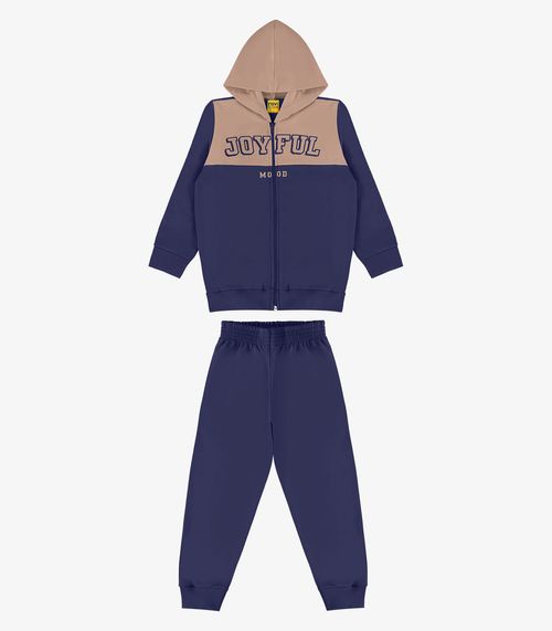 Conjunto Jaqueta Com Capuz E Calça Rovi Kids Azul