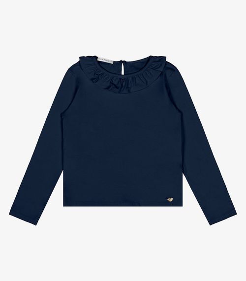 Blusa Infantil Manga Longa Cotton Trick Nick Azul