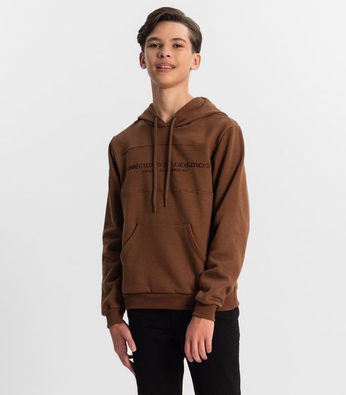 Blusão Juvenil Masculino Com Capuz Minty Marrom