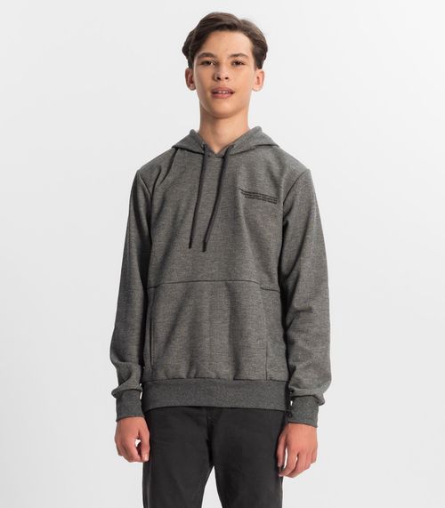 Blusão Juvenil Masculino Com Capuz Minty Cinza