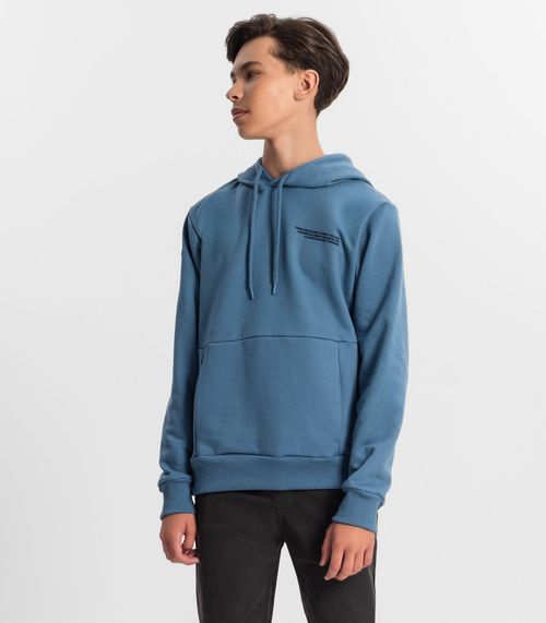 Blusão Juvenil Masculino Com Capuz Minty Azul