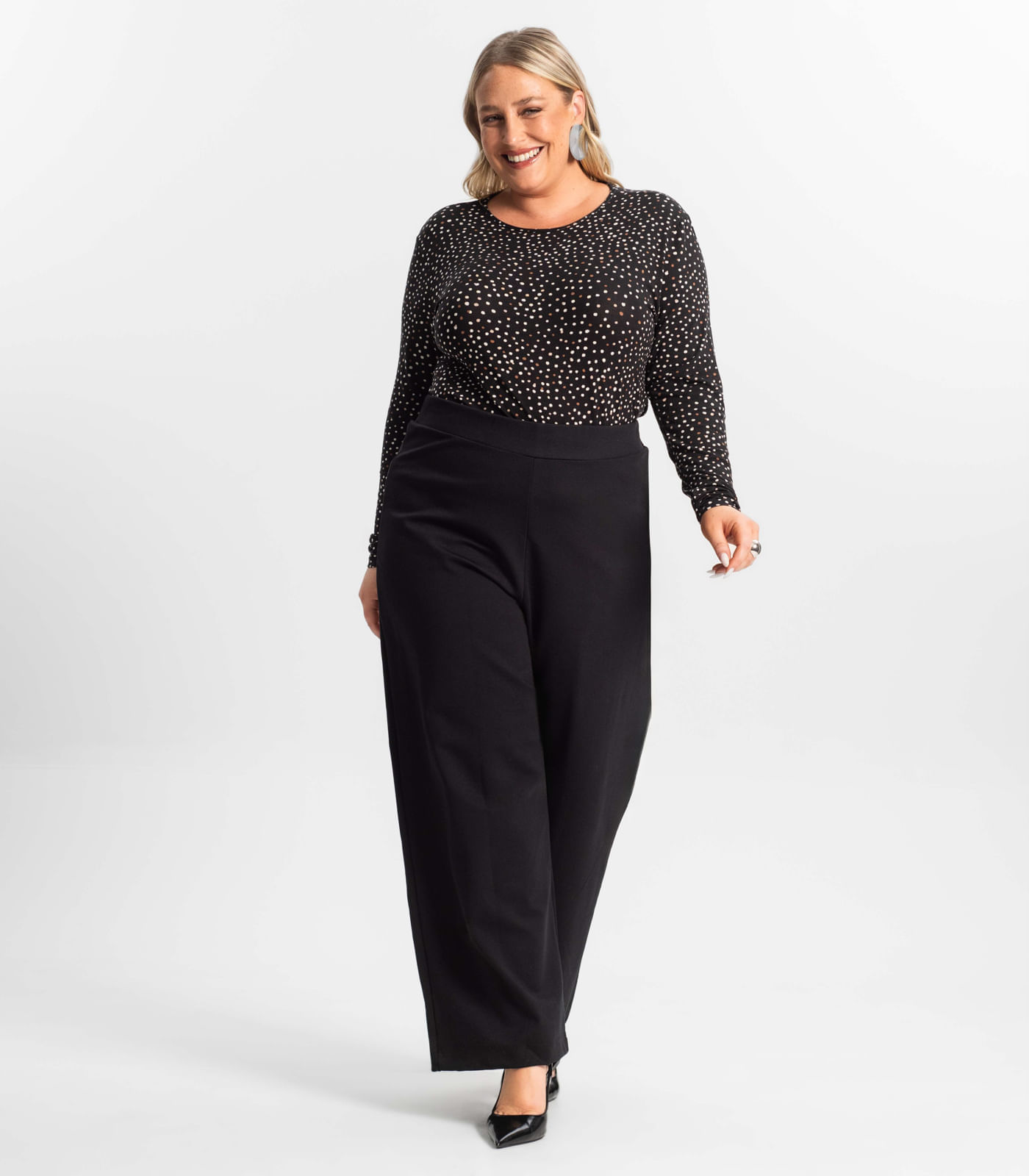 フラックスSR Mサイズ　25-26 Calça Plus Size Feminina Pantalona Secret Glam Preto | FastStore PDP