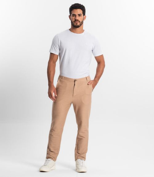 Calça Masculina Em Moletinho Diamentro Marrom