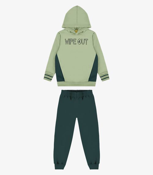 Conjunto Blusão Com Capuz E Calça Rovi Kids Verde