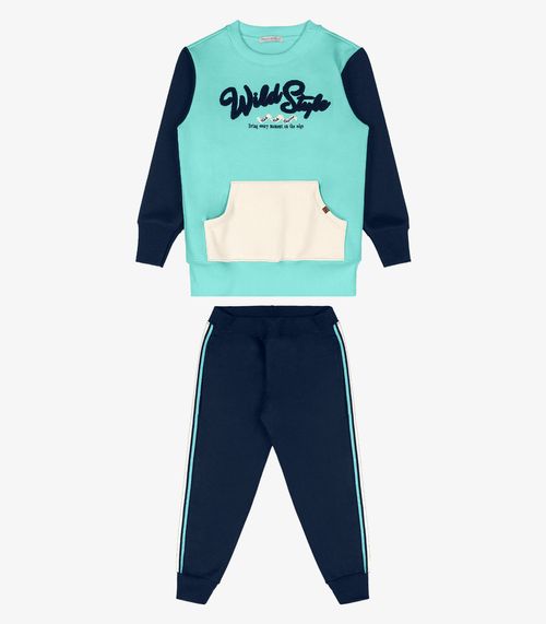 Conjunto Infantil Blusão Com Calça Trick Nick Azul