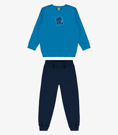 Conjunto Infantil Blusão Com Calça Rovi Kids Azul