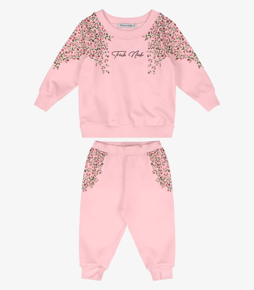 Conjunto Blusão Com Calça Moletinho Trick Nick Rosa