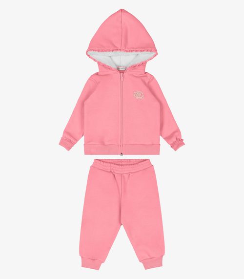 Conjunto Jaqueta Com Capuz e Calça Trick Nick Rosa
